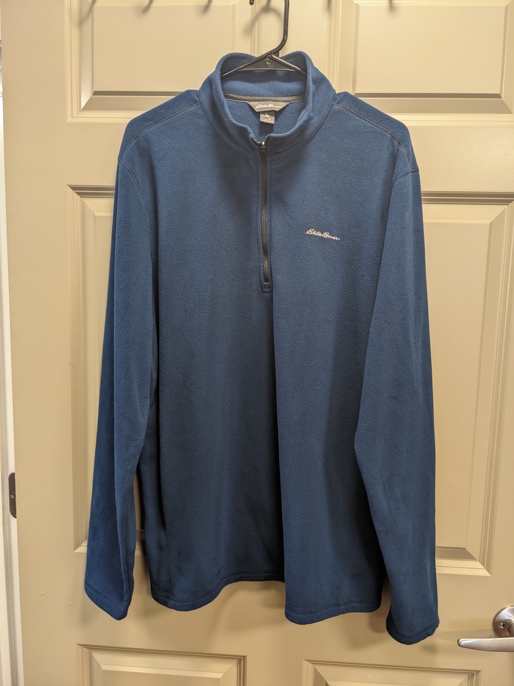 Eddie Bauer Men's Dark Teal Quarter-Zip Fleece Pullover Size TL